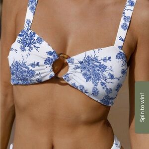Berlook Ruched Cutout Floral Bikini Top only 70